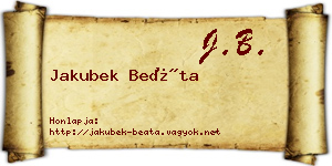 Jakubek Beáta névjegykártya