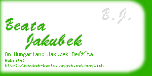 beata jakubek business card